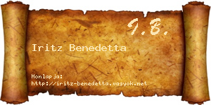Iritz Benedetta névjegykártya